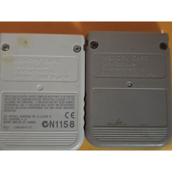 Sony PlayStation PS1 Official Memory Card SCPH-1020 Lot Gray & Light Grey - Picture 3 of 4